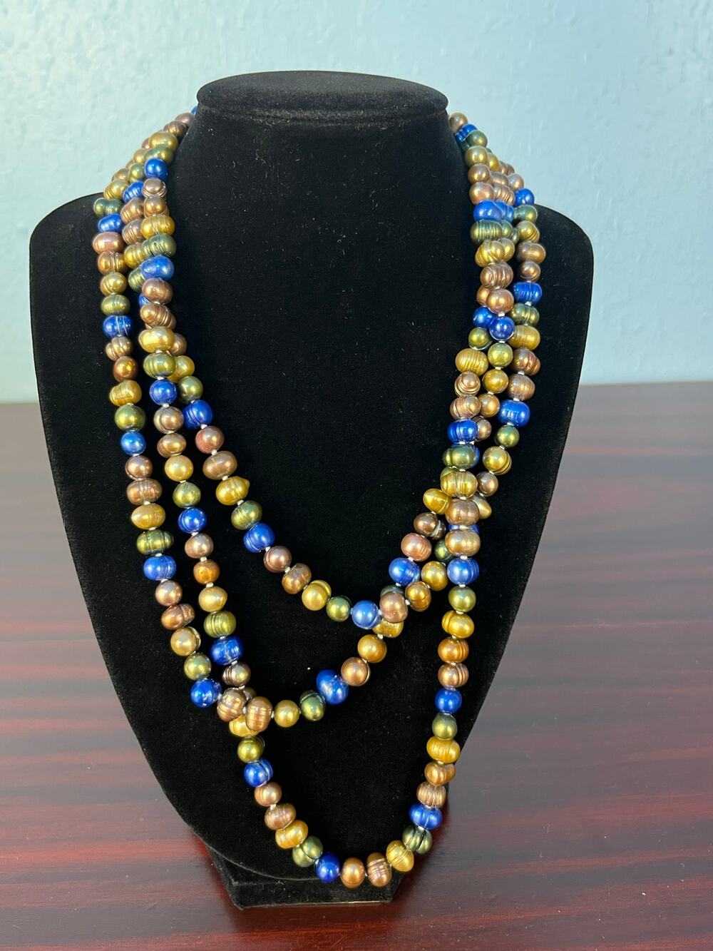 Freshwater Pearl Necklace 5 Colors 60” Long Hand Knotted Flapper